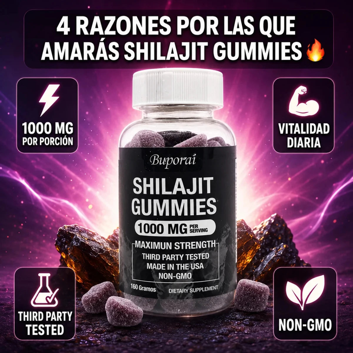 ShilaForce™ – Shilajit, Fuerza Natural, Enfoque y Rendimiento Diario. - Bodega Núcleo