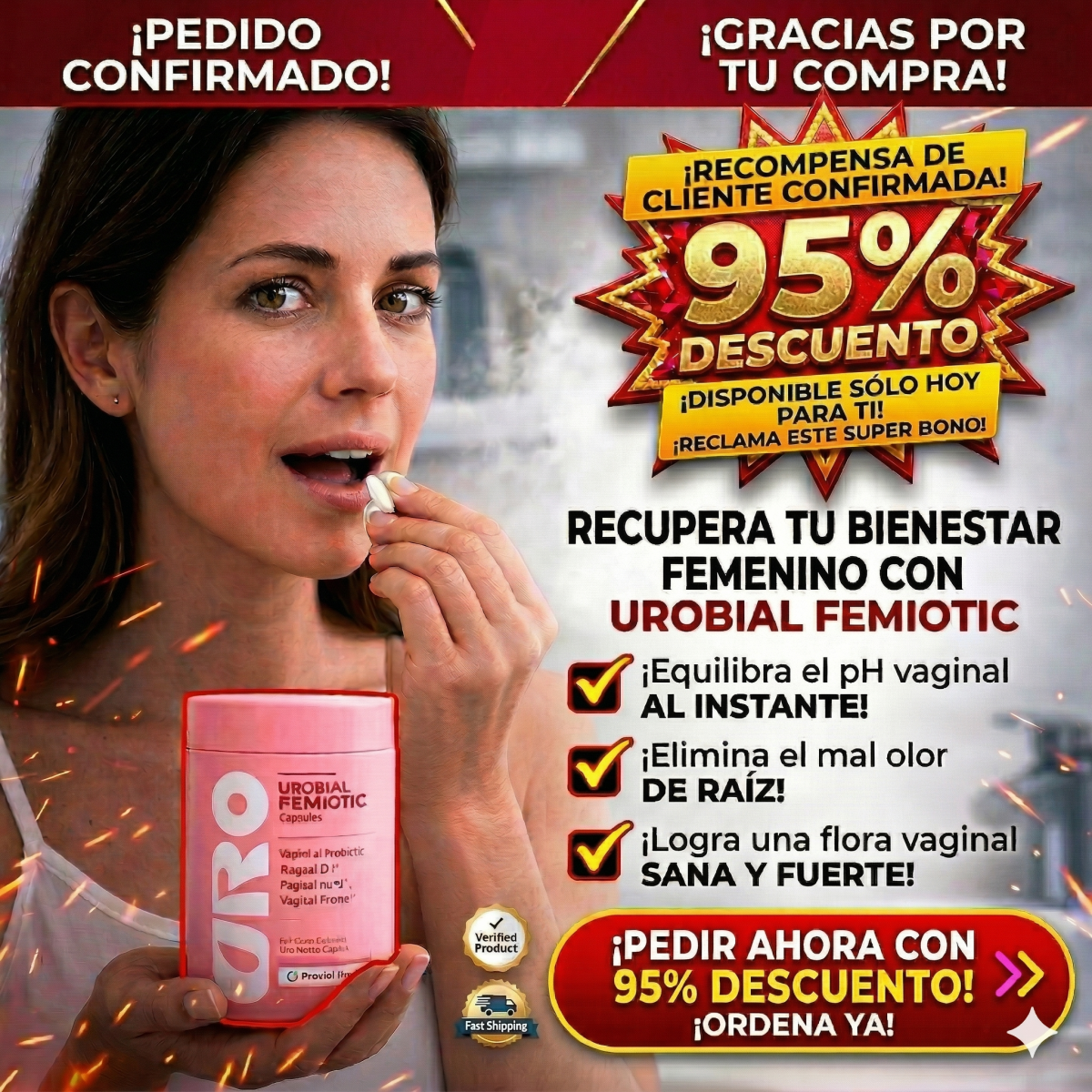 Urobial Femiotic: Probiótico Vaginal para Salud Íntima Completa. Ultima Oportunidad - Bodega Núcleo
