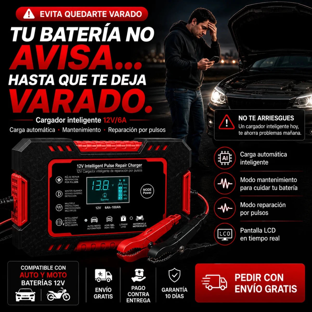 MasterCharge™: Cargador y Reparador de Baterías Inteligente 12V - Bodega Núcleo