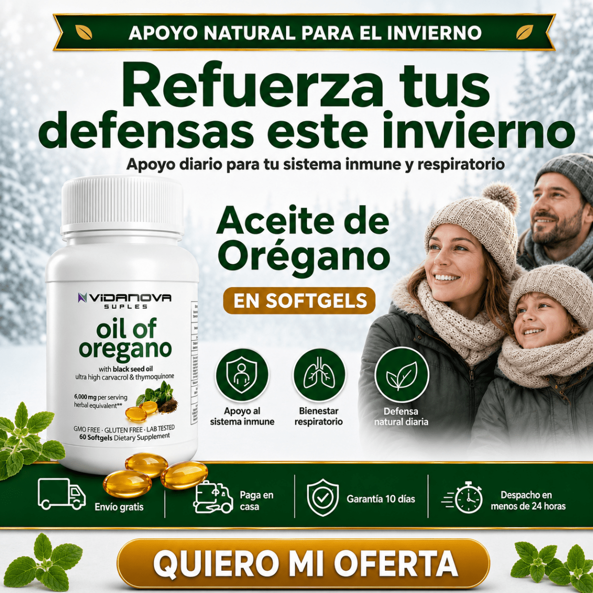 Aceite de Orégano Softgel (Cápsulas) – Refuerzo Natural de Defensas - Bodega Núcleo