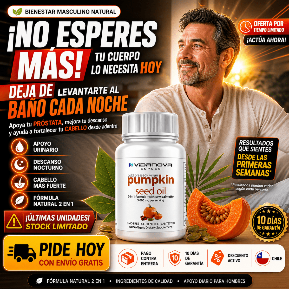 PUMPKIN | Controla tu próstata y duerme toda la noche (60 cápsulas) Ultima oportunidad - Bodega Núcleo